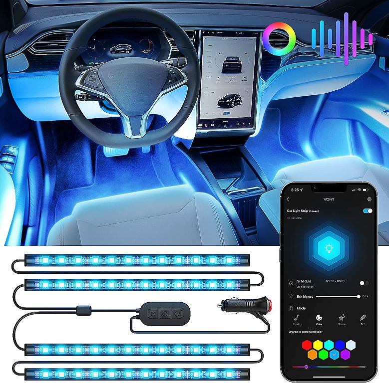 Vont LED Car Interior Lights with App-Control & 30-Scenes